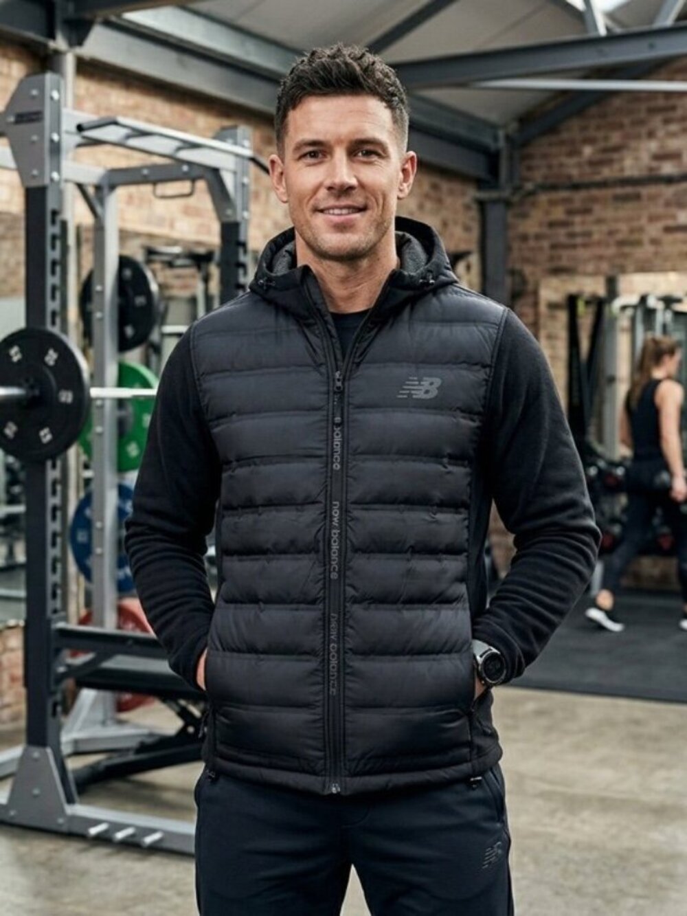 New Balance Tech Sports Essentials Hybrid Quilted Fleece Hoodie - SMALL